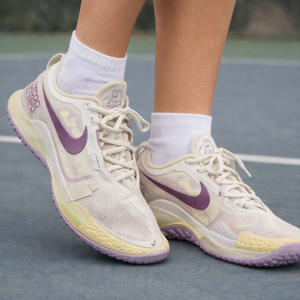 Nike Air Zoom Vapor Pro Tennis Shoes Women’s Size 7 Ivory Purple - Picture 1 of 10